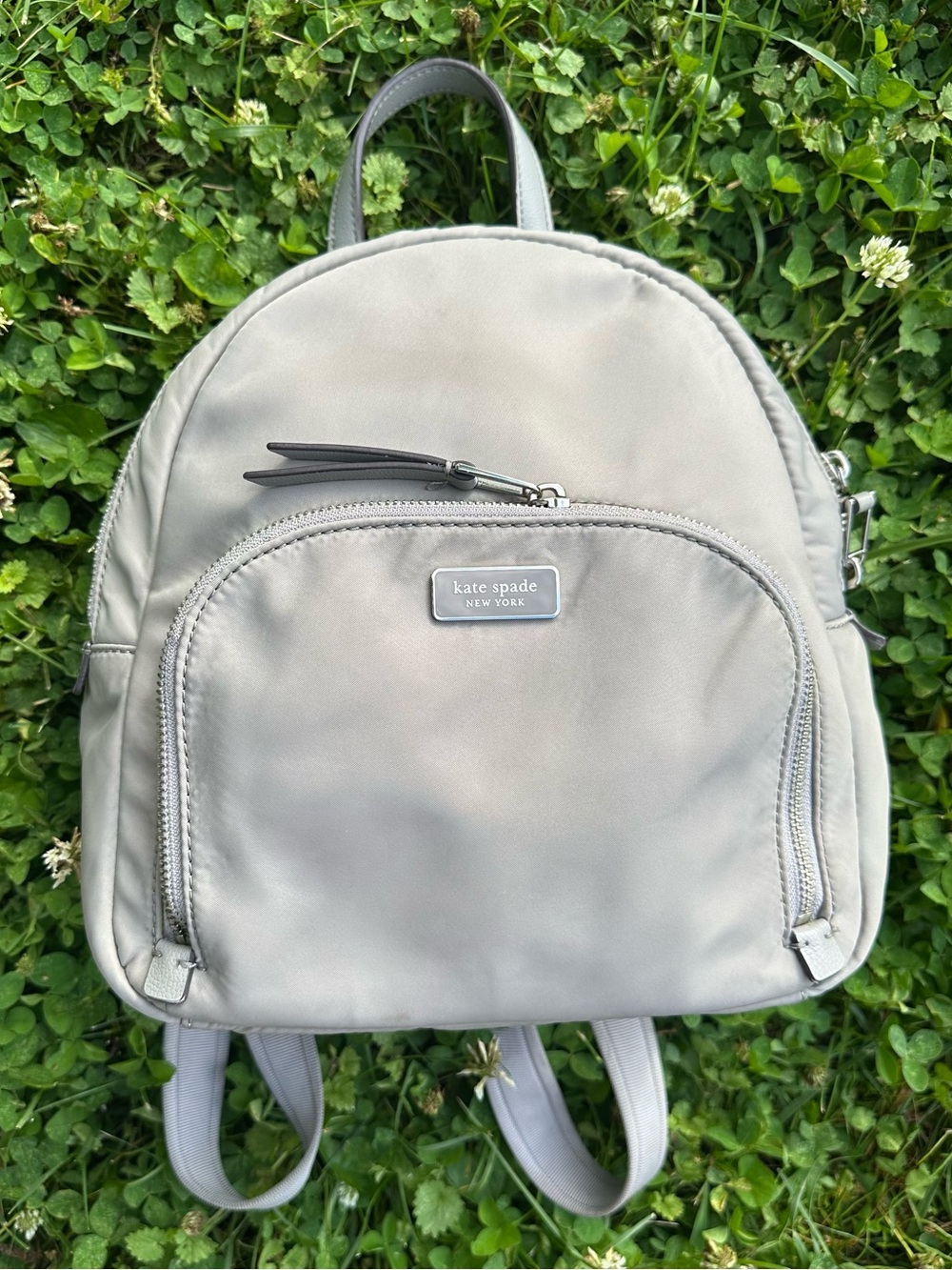 Kate Spade Beige Gray Backpack